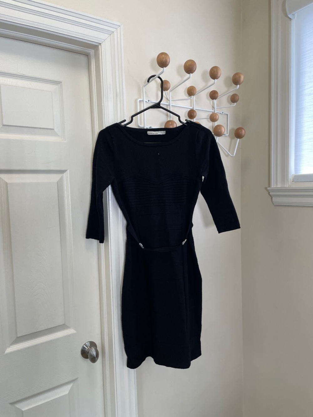 Karen Millen - Wool Blend Midi Dress With Belt - Black 2
